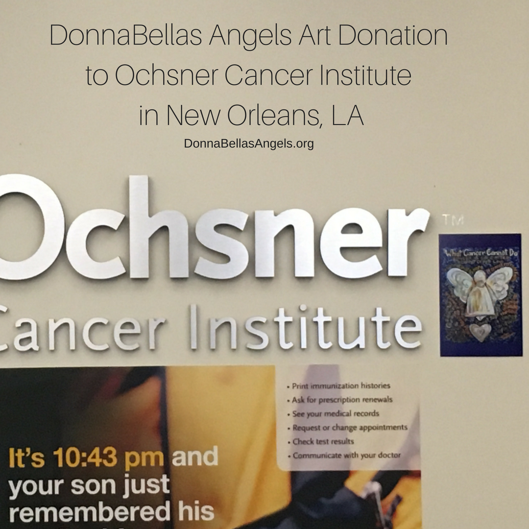 Blue and Gold Cancer Angel at Ochsner Cancer Institute